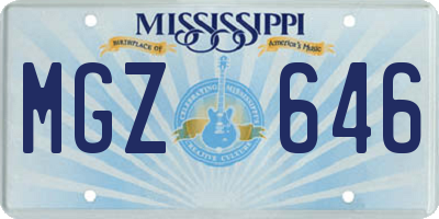 MS license plate MGZ646