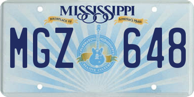 MS license plate MGZ648