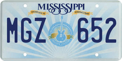 MS license plate MGZ652