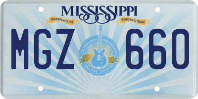 MS license plate MGZ660