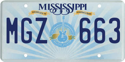 MS license plate MGZ663