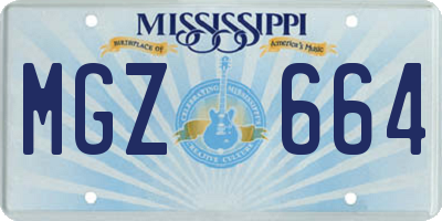 MS license plate MGZ664