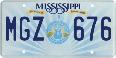 MS license plate MGZ676