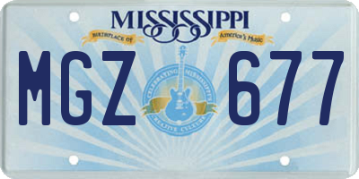 MS license plate MGZ677