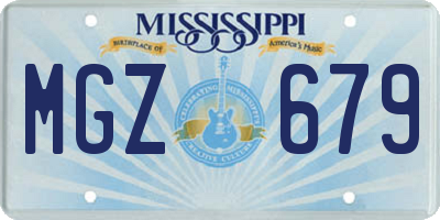 MS license plate MGZ679