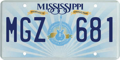 MS license plate MGZ681