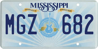 MS license plate MGZ682
