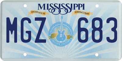 MS license plate MGZ683