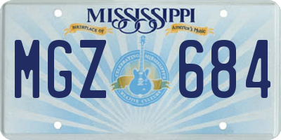 MS license plate MGZ684