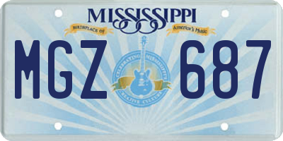 MS license plate MGZ687