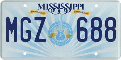 MS license plate MGZ688