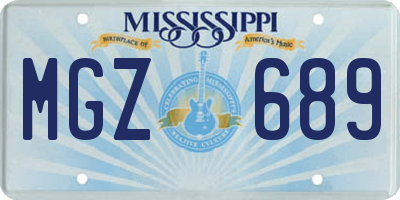 MS license plate MGZ689