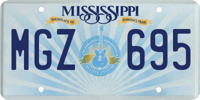 MS license plate MGZ695