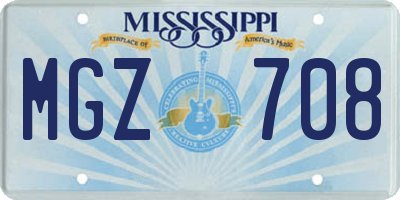 MS license plate MGZ708