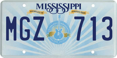 MS license plate MGZ713