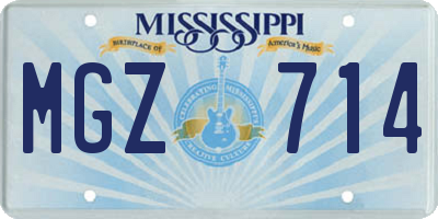 MS license plate MGZ714