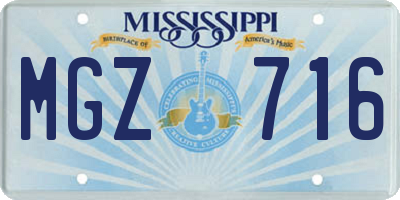 MS license plate MGZ716