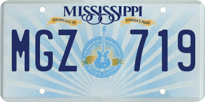 MS license plate MGZ719