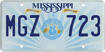 MS license plate MGZ723