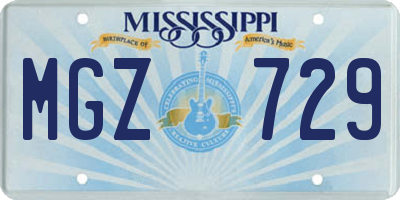 MS license plate MGZ729