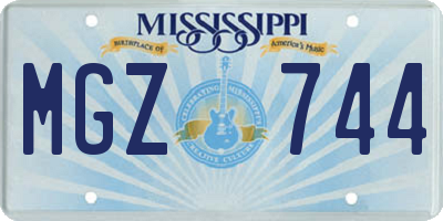 MS license plate MGZ744
