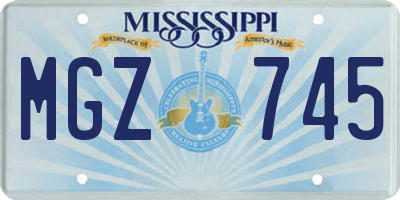 MS license plate MGZ745