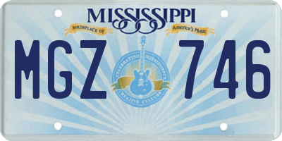 MS license plate MGZ746