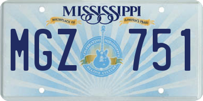 MS license plate MGZ751
