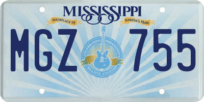 MS license plate MGZ755