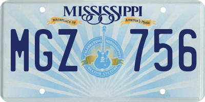 MS license plate MGZ756
