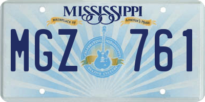 MS license plate MGZ761