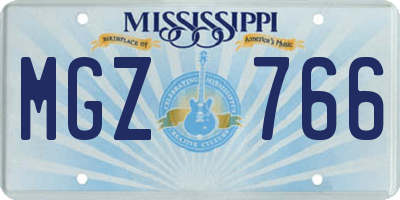 MS license plate MGZ766