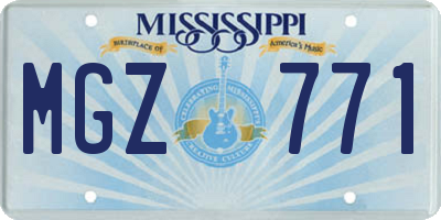 MS license plate MGZ771
