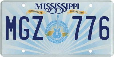 MS license plate MGZ776