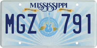MS license plate MGZ791