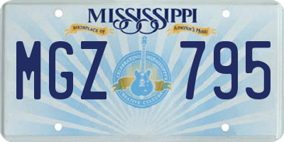 MS license plate MGZ795