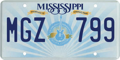 MS license plate MGZ799