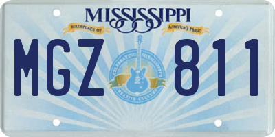MS license plate MGZ811