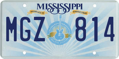 MS license plate MGZ814