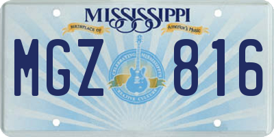MS license plate MGZ816
