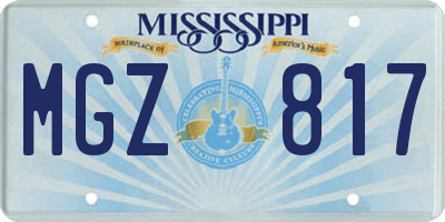 MS license plate MGZ817