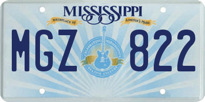 MS license plate MGZ822