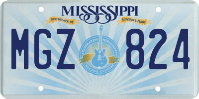 MS license plate MGZ824