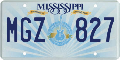 MS license plate MGZ827