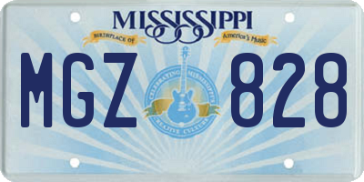 MS license plate MGZ828
