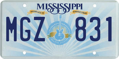 MS license plate MGZ831