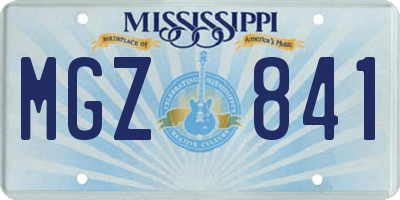 MS license plate MGZ841