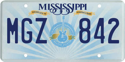MS license plate MGZ842