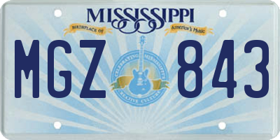 MS license plate MGZ843