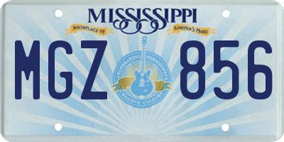 MS license plate MGZ856